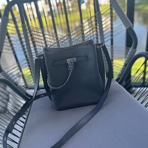 Michael Kors Black Crossbody Bag Textured Structure Medium-Sized